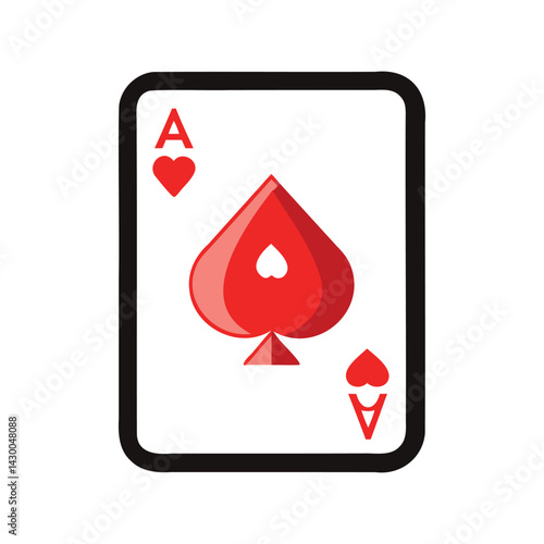 Vector illustration with the image of an ace of cards, design sketch