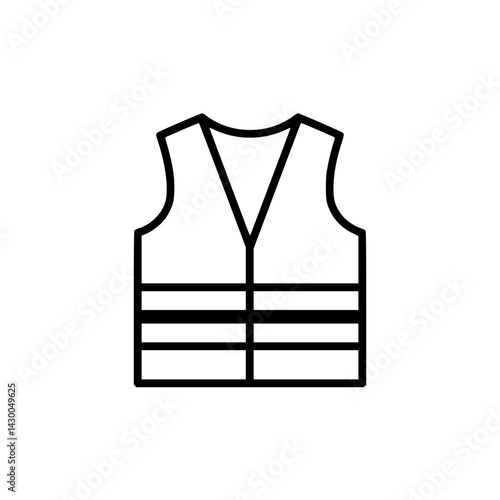 Construction safety vest outline icon in minimalist style  