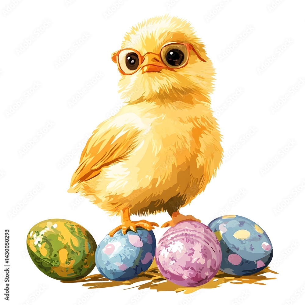 Obraz premium Easter chick isolated on transparent background