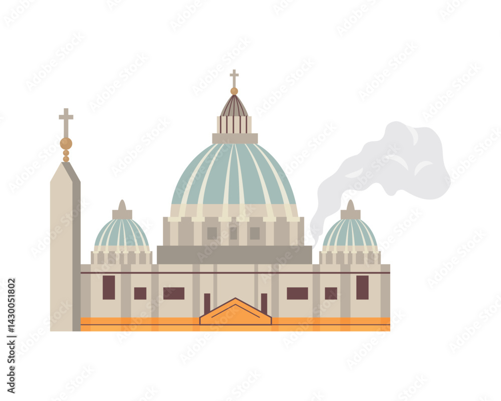 Obraz premium Sistine Chapel Iconic Architecture Sacred Space Vatican Dome St Peters Basilica Illustration