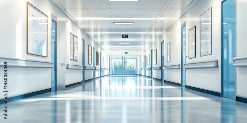 Empty Hospital Corridor Sunlight Empty Hospital Corridor Sunlight