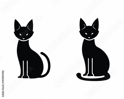 cat icon vector silhouette illustration isolated on white background