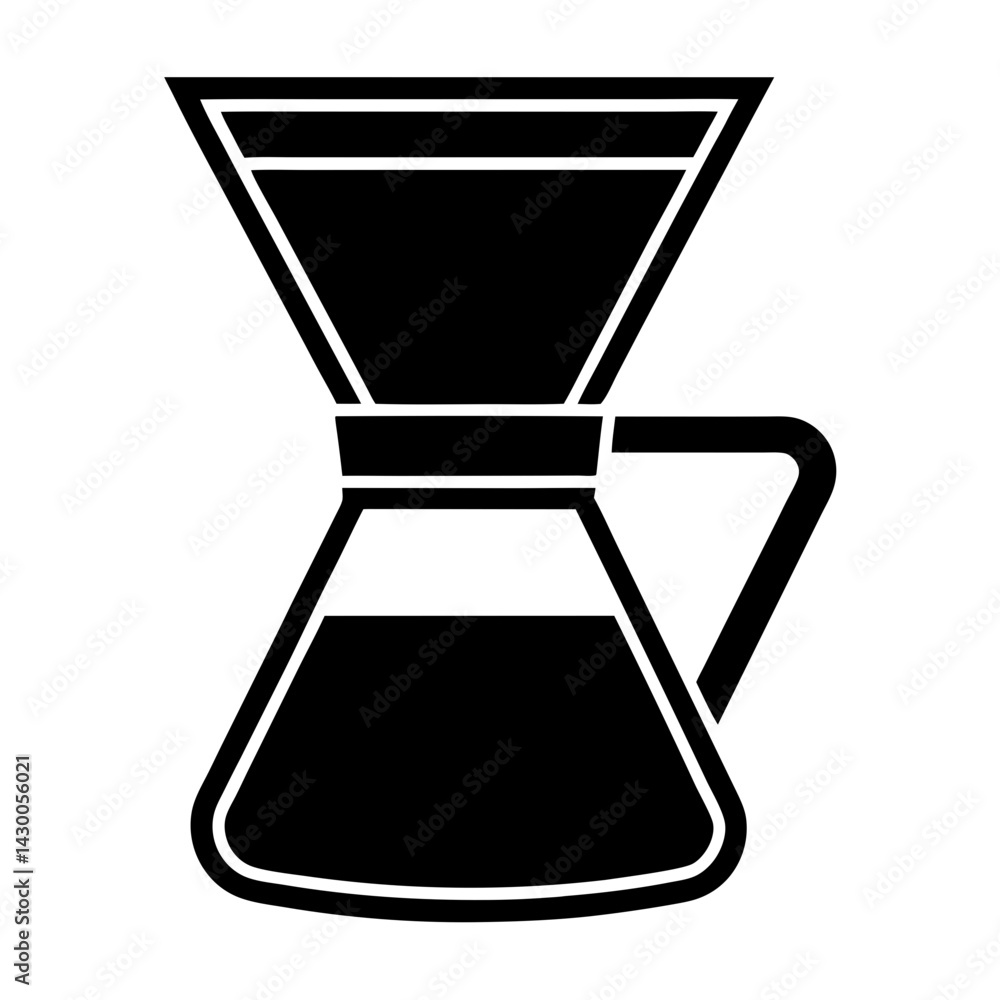 Silhouette of a pour over coffee maker design Silhouette of a pour over coffee maker design