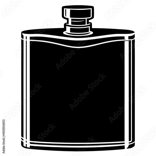 Silhouette of a classic hip flask container
