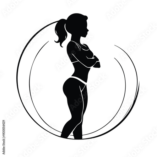 gym girl silhouette logo
