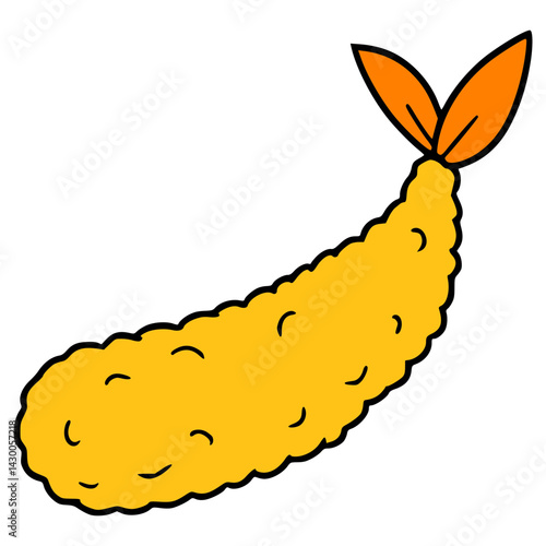 tempura illustration hand drawn isolated vector