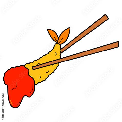 tempura illustration hand drawn isolated vector