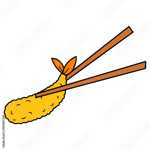 tempura illustration hand drawn isolated vector