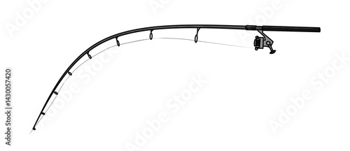 Fishing tackle rod & reel illustration vector
