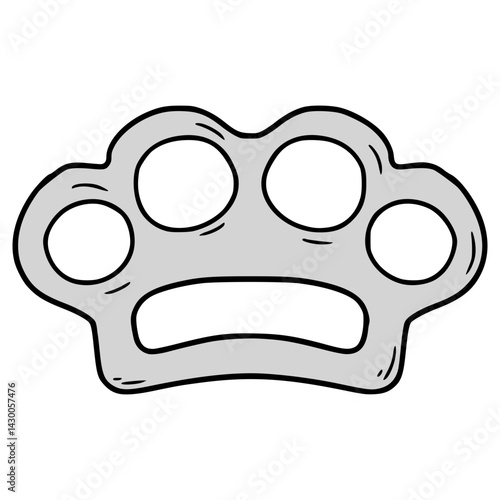 brass knuckles illustration hand drawn isolated vector
