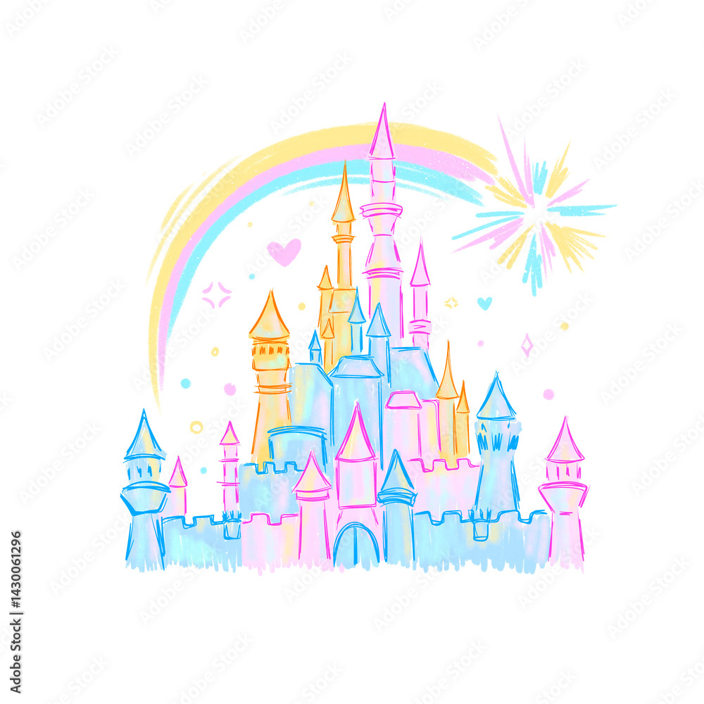 Fototapeta premium Drawing castle PNG