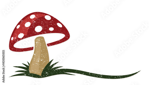 Forest mushroom with a green grass.