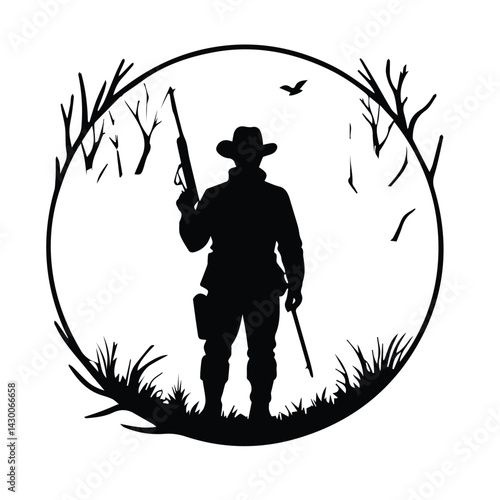 man targeting black silhouette 