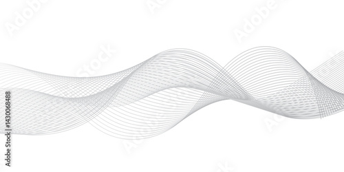 Abstract white and grey geometric smoky blend liens background. Digital frequency track equalizer. Vector illustration, Wavy stylized it make using blend tool.