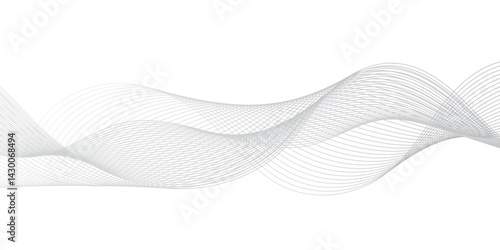 Abstract white and grey geometric smoky blend liens background. Digital frequency track equalizer. Vector illustration, Wavy stylized it make using blend tool.