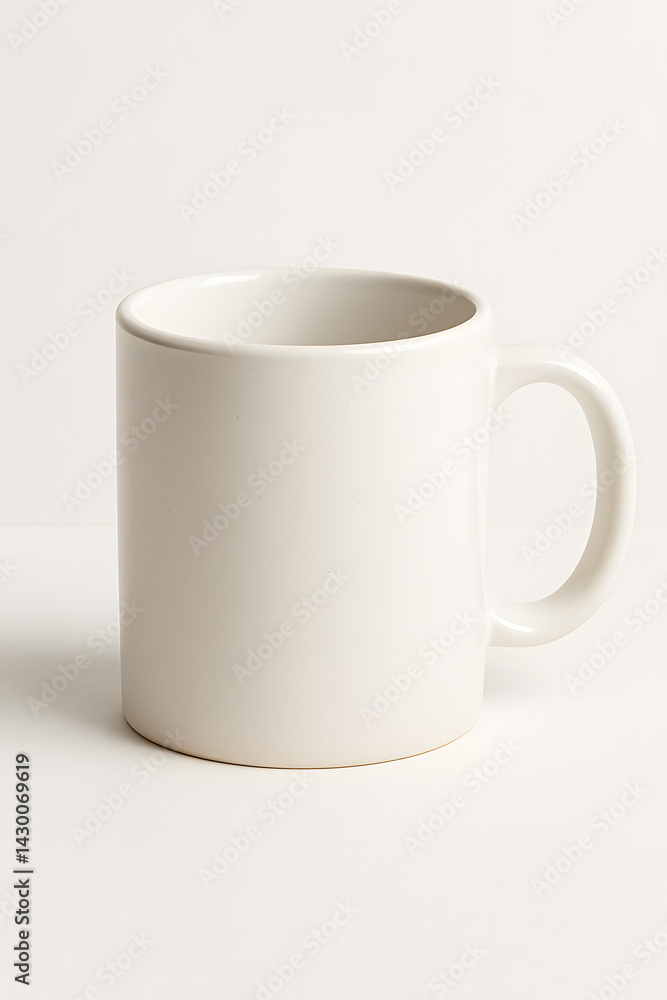 Fototapeta premium White cup on white background