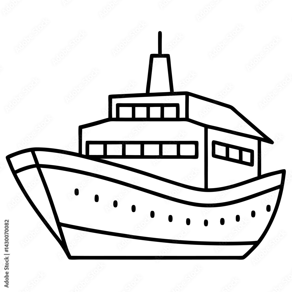 Obraz premium vector illustration of a ship