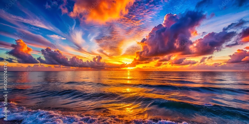 Fototapeta premium Vibrant sunrise over the ocean