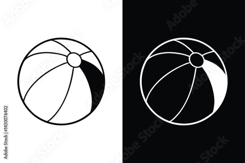 Beach Ball Vector Icon. Thin Line Style for Web and Apps