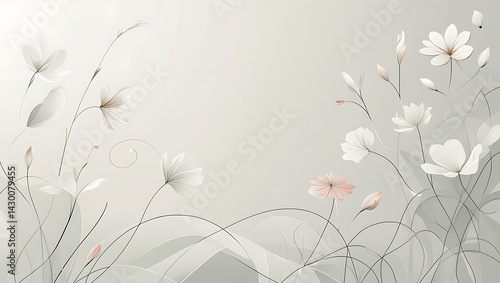 Simple but beautiful design using simple flower motifs or calm curves or straight lines with soft lines with pencil or ink	