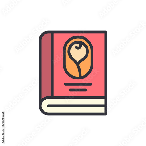 Child adoption book colored icons, minimalist vector illustration ,simple transparent graphic element .Isolated on white background