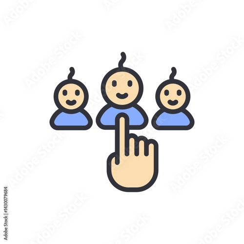 Child adoption colored icons, minimalist vector illustration ,simple transparent graphic element .Isolated on white background