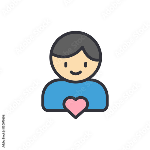 Child adoption colored icons, minimalist vector illustration ,simple transparent graphic element .Isolated on white background