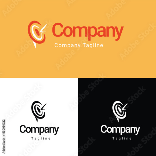 Elegant Logo Design with Target Symbol for Modern Business Branding and Marketing Strategies