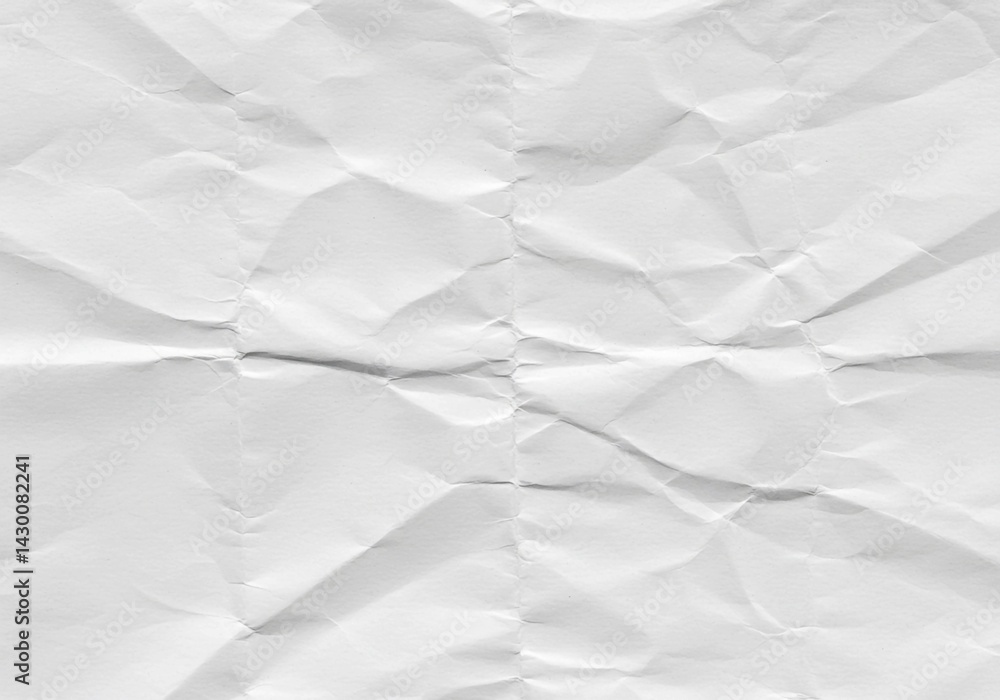 Obraz premium Observe the delicate yet pronounced texture of this crumpled white paper, an abstract composition in varying shades of a single color.