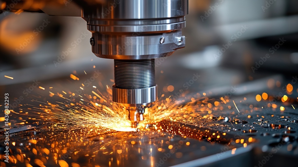 Metal Milling Process with Sparks Metal Milling Process with Sparks