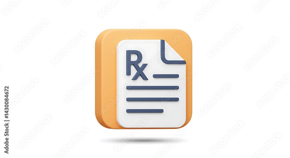 Prescription Icon with Rx Symbol on Document Prescription Icon with Rx Symbol on Document
