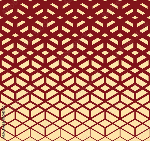 Abstract geometric pattern. Vector background. Golden and red ornament. Graphic modern pattern. Simple lattice graphic design