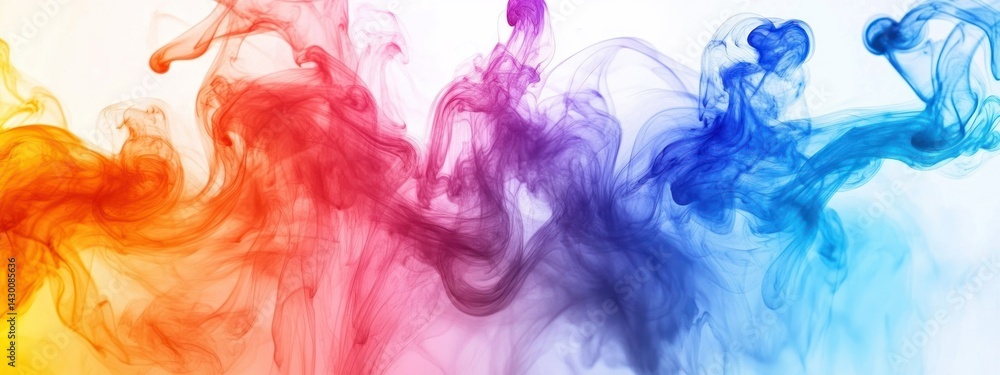 Abstract colorful smoke swirls on white background. Abstract colorful smoke swirls on white background.