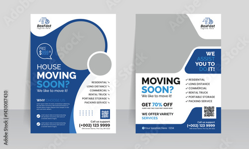 moving house services flyer template design