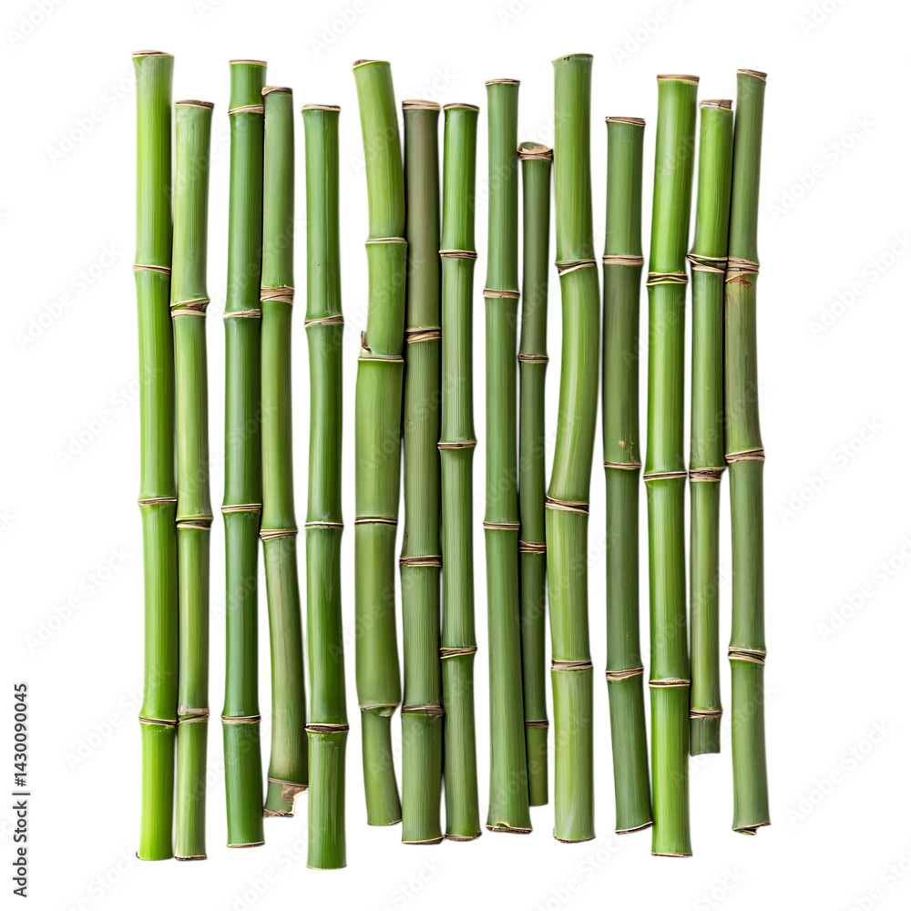 Fototapeta premium Fresh green bamboo stalks arranged png