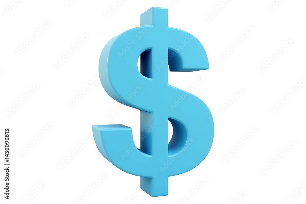 Blue 3D Dollar Sign Currency Symbol on Transparent Background Blue 3D Dollar Sign Currency Symbol on Transparent Background
