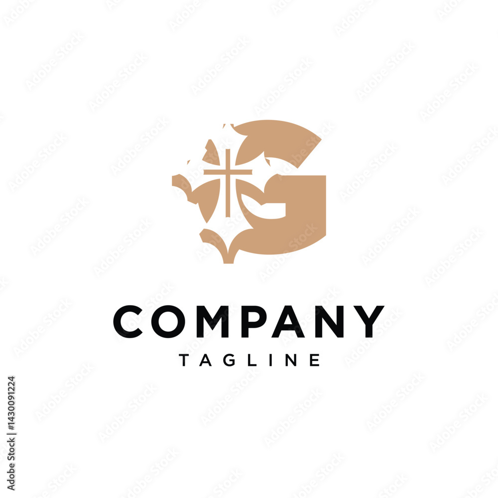 Obraz premium Letter G Cross Logo Icon Vector