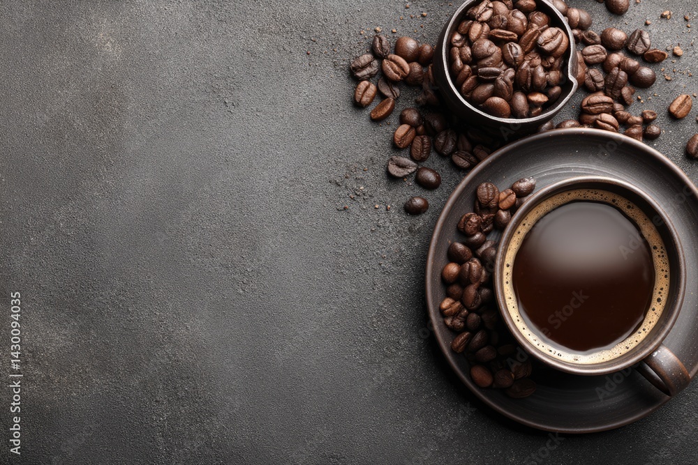 Dark coffee in a cup Dark coffee in a cup