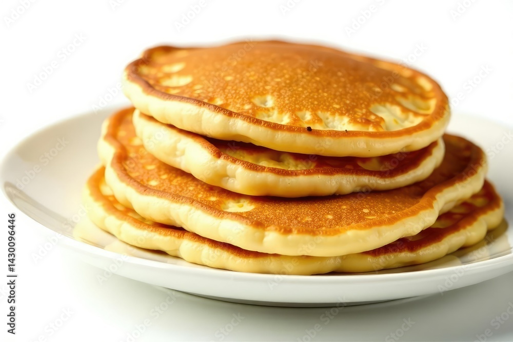 Close-up of a flipped pancake, isolated on white background , delicious, cooking Close-up of a flipped pancake, isolated on white background , delicious, cooking