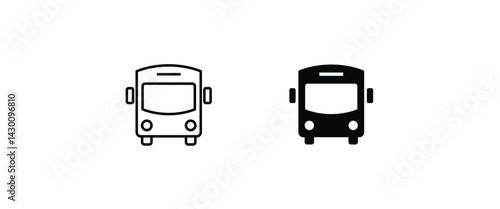 Bus icon set. Transport icons button, vector, sign, symbol, logo, illustration, editable stroke, flat design style isolated on white linear pictogram