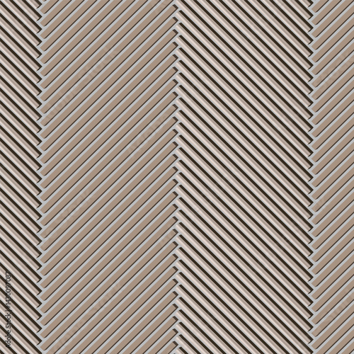 Seamless abstract pattern of diagonal stripes creating a wavy optical illusion in neutral brown and beige tones, ideal for textiles or backgrounds