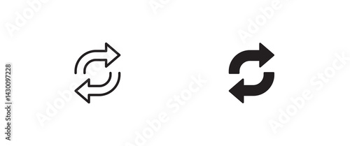 double reverse arrow, replace icon, exchange, Cashback Refund money, convert icon, trade, return icons button, vector, sign, symbol, logo, illustration, editable stroke, flat design style isolated