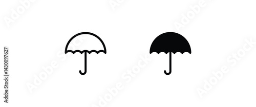 Open umbrella icon set. protection. security icon button, vector, sign, symbol, logo, illustration, editable stroke, flat design style isolated on white