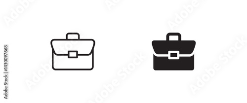 briefcase icon, Bag, portfolio, Office case, Diplomat, handbag, Suitcase business icons button, vector, sign, symbol, logo, illustration, editable stroke, flat design style isolaated on white
