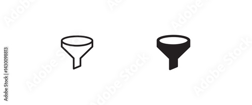 funnel Vector filter bottleneck icon. Funnel filter icons button, vector, sign, symbol, logo, illustration, editable stroke