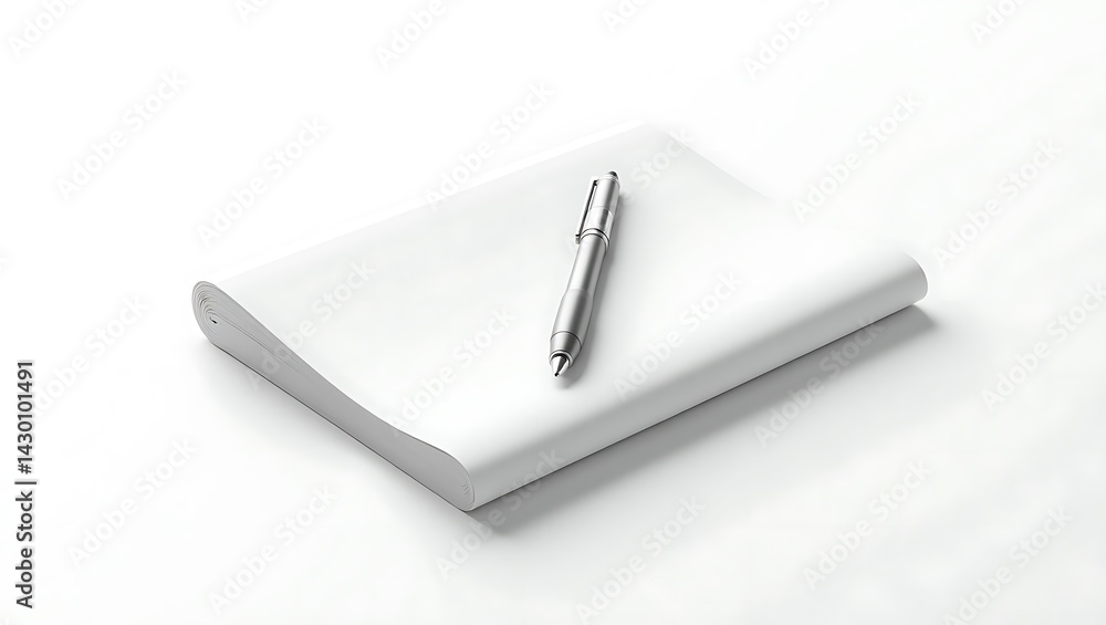 Blank White Paper Stack And Modern Pen For Writing Concept Idea Creation Planning Strategy Silver Metal Pen On White Background Stationery Business Meeting Blank White Paper Stack And Modern Pen For Writing Concept Idea Creation Planning Strategy Silver Metal Pen On White Background Stationery Business Meeting