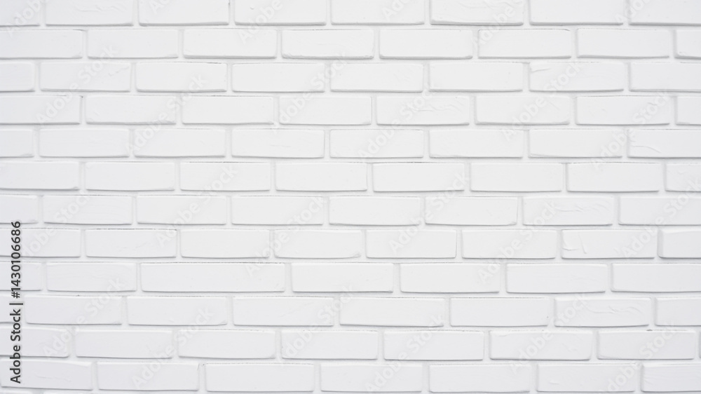 Naklejka premium Sleek White Brick Wall with Sunlight Shadows