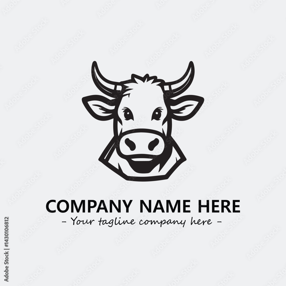 Cow illustration black and white for logo company vector image
Cow illustration black and white for logo company vector image
