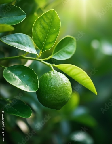 Wallpaper Mural Nature of green leaf of lime fruit  in garden at summer.  Torontodigital.ca
