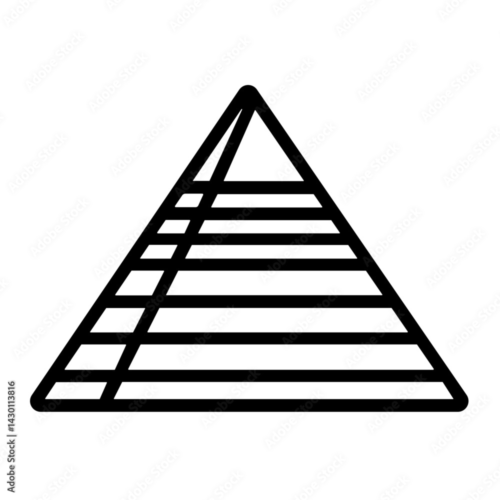 Simple Egyptian Pyramid flat black Icon